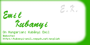 emil kubanyi business card